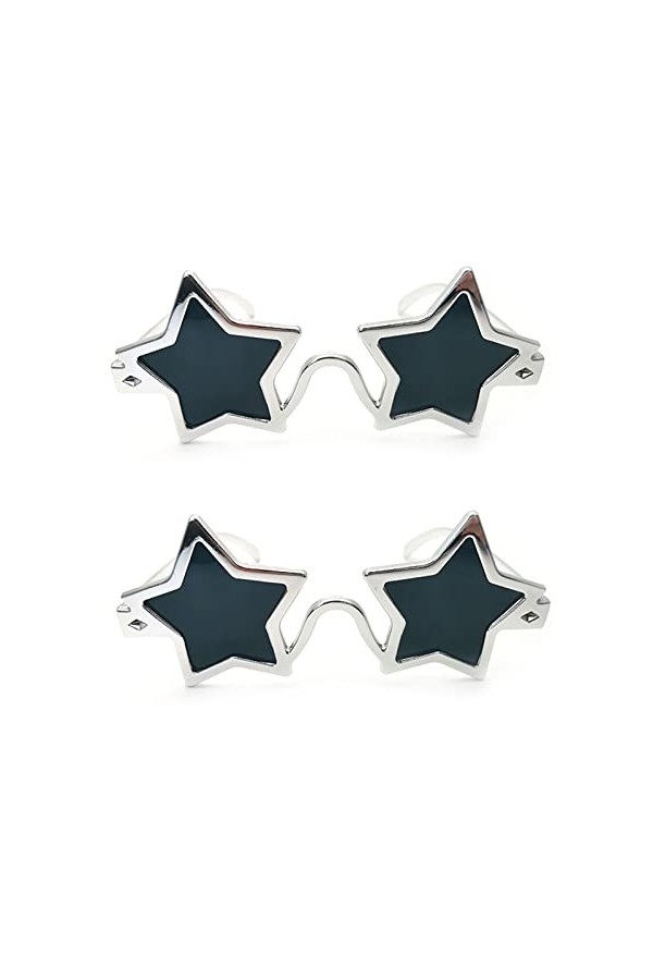 Lot de 2 lunettes de soleil en forme détoile, lunettes de soleil pentagramme des années 80, lunettes de soleil drôles incass