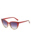 Lunettes de Soleil Oeil de Chat Vintage Femmes Miroir Lunettes de Soleil Femme Rétro Mode Triangle Personnalité Sexy, Rouge, 