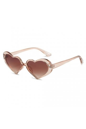 MUTYNE Mode Amour Coeur Oeil de Chat Lunettes de Soleil Femme Vintage Lunettes de Soleil Femme Nuances Lunettes UV400, Auburn