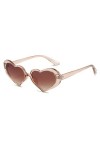 MUTYNE Mode Amour Coeur Oeil de Chat Lunettes de Soleil Femme Vintage Lunettes de Soleil Femme Nuances Lunettes UV400, Auburn
