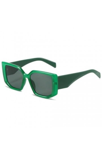 Lunettes de Soleil carrées Vintage Femmes Hommes rétro Miroir Lunettes de Soleil Femme Mode extérieur Grand Cadre, Vert, Tail