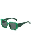 Lunettes de Soleil carrées Vintage Femmes Hommes rétro Miroir Lunettes de Soleil Femme Mode extérieur Grand Cadre, Vert, Tail