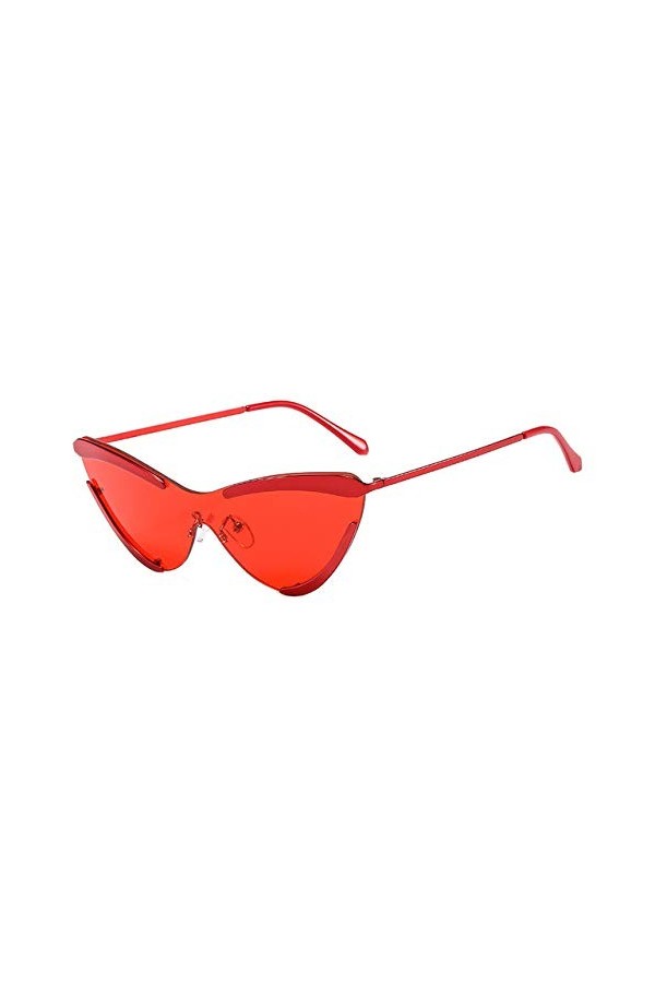 YUANCHENG Mignon Dames Cat Eye lunettes de Soleil Femmes Cadre En Métal Vintage Lunettes de Soleil Pour Femme Noir Rouge Jaun