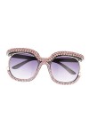 1 Paire Des Lunettes De Soleil Lunettes De Mode Pour Femmes Lunettes De Soleil Carrées Vintage Cristal Étincelant Hommes Et F