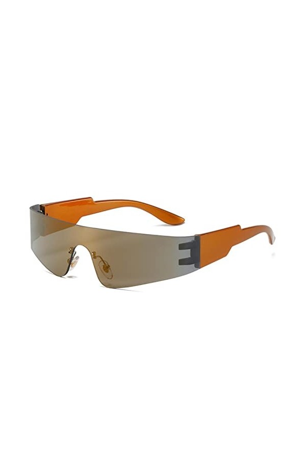 Y2k Lunettes de soleil de sport tendance pour femme - Lunettes de soleil punk sans monture - Lunettes de soleil pour homme - 