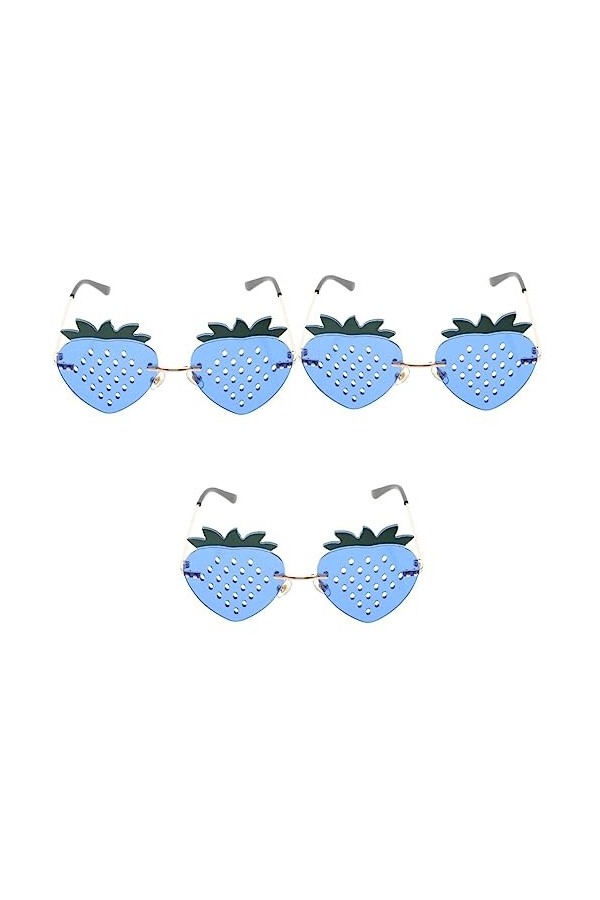 SOIMISS 3 Paires Verres à La Fraise Lunettes De Fraise Lunettes De Soleil De Mode Pour Femmes Lunettes De Mode Pour Femmes Lu