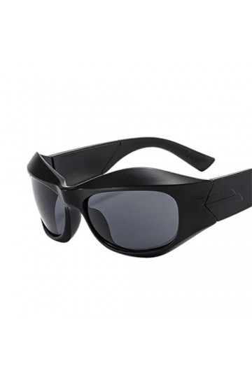 YANGQI Lunettes de soleil hip-hop irrégulière uniques pour femme - Lunettes de soleil cool à rayures pour homme Y2K vintage g