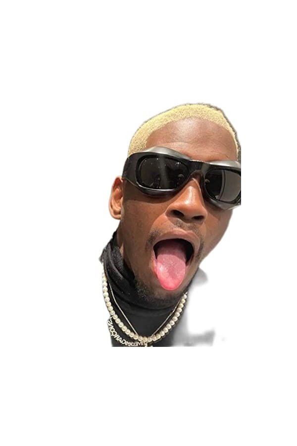 YANGQI Lunettes de soleil hip-hop irrégulière uniques pour femme - Lunettes de soleil cool à rayures pour homme Y2K vintage g