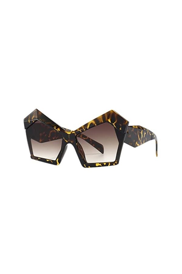 Lunettes de soleil surdimensionnées uniques à personnalité irrégulière pour femmes, nouvelles lunettes de soleil de luxe, cou