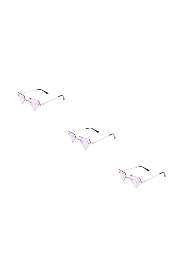 USHOBE 3 Paires De Lunettes En Forme De Diamant Lunettes Drôles Lunettes Cool Pour Adolescents Lunettes De Fête Lunettes Sans