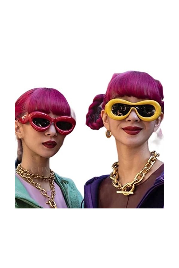 PAXAS Y2k Lunettes de soleil uniques couleur bonbon sexy pour femme Nouvelles lunettes de soleil de luxe jaune dégradé bleu h