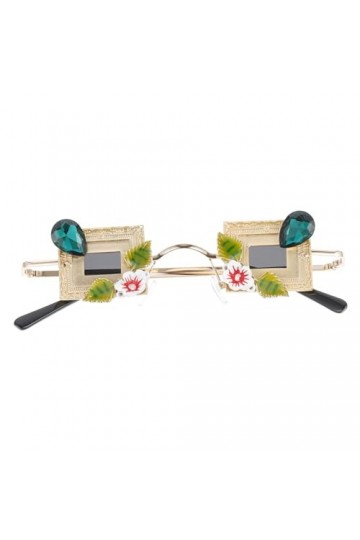 Didiseaon Lunettes De Soleil De Fête Lunettes De Soleil à Monture Métallique Décorations De Fête De Lunettes De Soleil Crémai