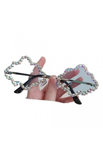 YANGQI Lunettes de soleil tendance avec strass et pampilles pour femme - Design de luxe vintage en métal avec diamant - Noir 
