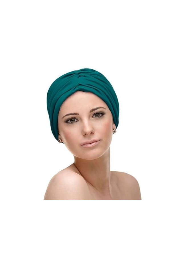 CAREBELL Headwear Turban oncologique Andrea Bambou dans différentes nuances pour la perte de cheveux, Ocean 24, Taille Unique