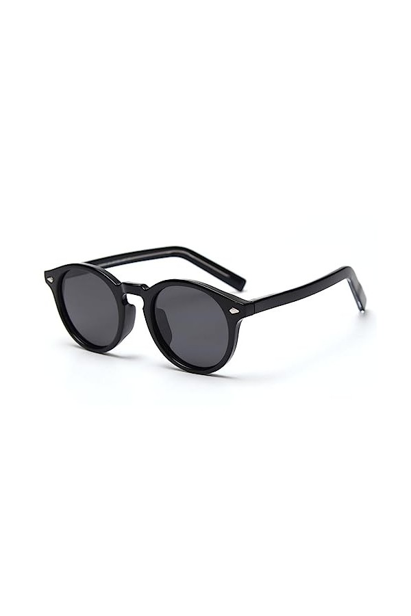 kachawoo Lunettes de soleil rondes polarisées UV400 Mode Lunettes de soleil pour hommes femmes TR90 monture lunettes de solei
