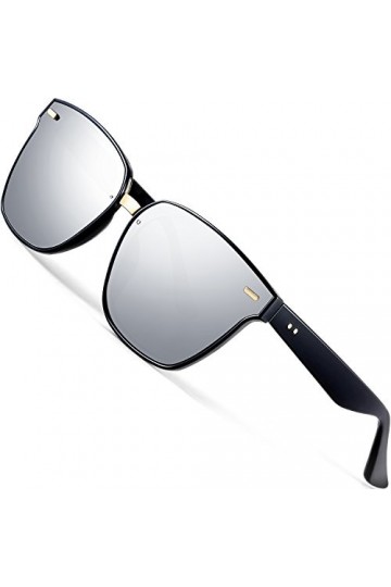 ATTCL Mixte Polarisé Lunettes de soleil Garçon Homme UV 100% Protection 555-silver