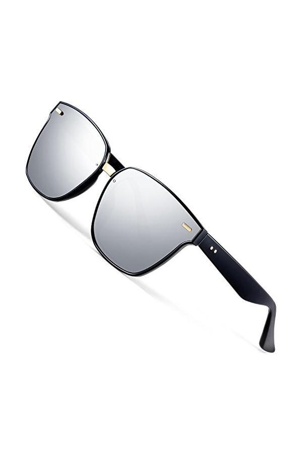 ATTCL Mixte Polarisé Lunettes de soleil Garçon Homme UV 100% Protection 555-silver