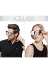ATTCL Mixte Polarisé Lunettes de soleil Garçon Homme UV 100% Protection 555-silver