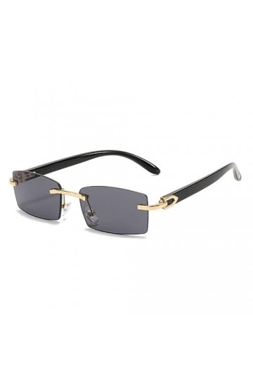 MUTYNE Mode petit rectangle femmes lunettes de soleil rétro sans monture coloré dégradé lunettes hommes carré nuances UV400, 