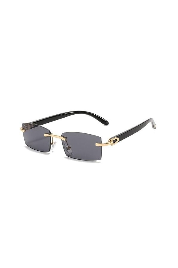 MUTYNE Mode petit rectangle femmes lunettes de soleil rétro sans monture coloré dégradé lunettes hommes carré nuances UV400, 