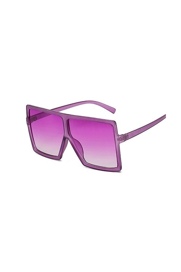 TEidea Lunette de Soleil Lunettes De Soleil Carrées À La Mode pour Femmes: Pink Rétro Vintage Grand Cadre De Soleil Lunes - U