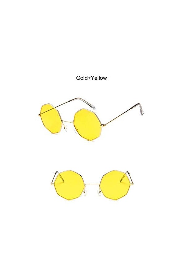 YIERJIU Lunettes Mode Unisexe polygone Lunettes de Soleil Femmes Classique mer dégradé Nuances Marque Designer Lunettes de So