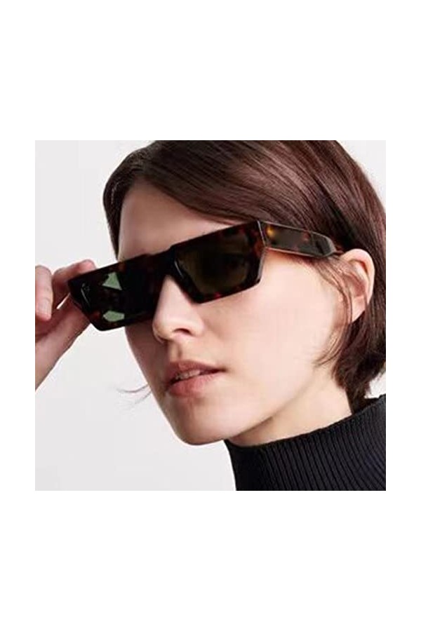 RCJOLLZ Mode Petit Rectangle gelée Gris Lunettes de Soleil Femmes Nuances&nbsp;&nbsp;&nbsp;rétro carré léopard Hommes Lunettes de Soleil