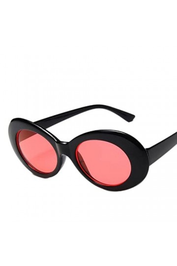 PAXAS 2023 Lunettes de soleil ovales pour femme Tendance Hot Retro Lunettes de soleil pour femme Blanc Noir Eyewear-03 Noir-R