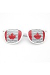 FIRSTWELL Lunettes de Soleil avec Autocollant de Drapeau, Lunettes de Soleil de Coupe du Monde, Lunettes de Fans de Coupe de