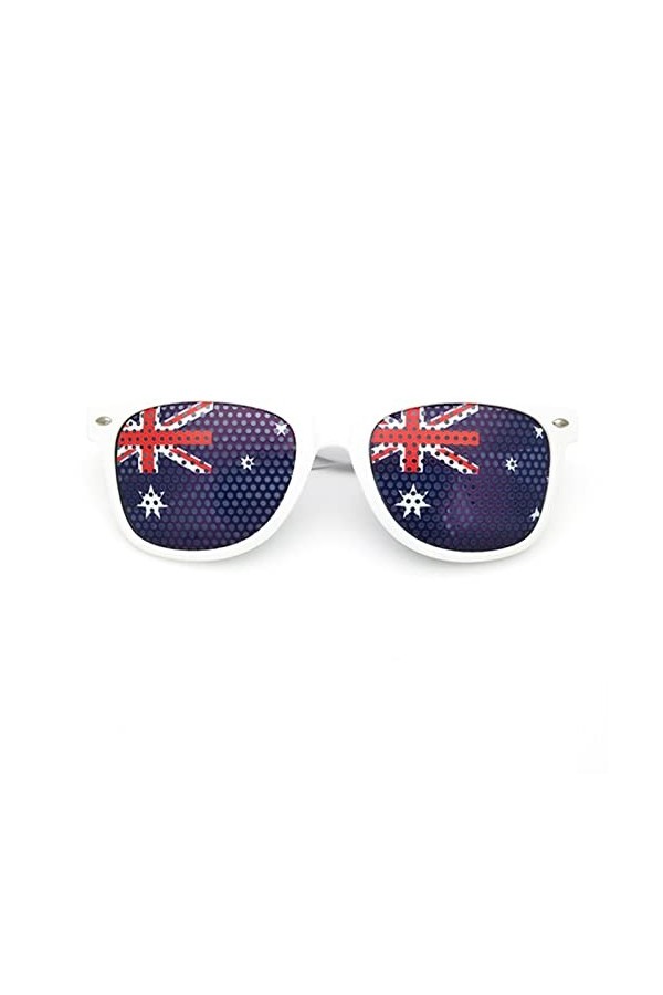 FIRSTWELL Lunettes de Soleil avec Autocollant de Drapeau, Lunettes de Soleil de Coupe du Monde, Lunettes de Fans de Coupe de