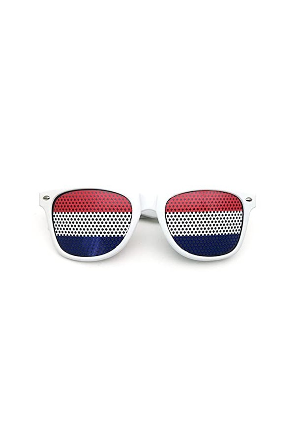 FIRSTWELL Lunettes de Soleil avec Autocollant de Drapeau, Lunettes de Soleil de Coupe du Monde, Lunettes de Fans de Coupe de