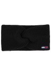 TOMMY JEANS TJW Flag Headband Bonnet tricoté, Black, OS Femme