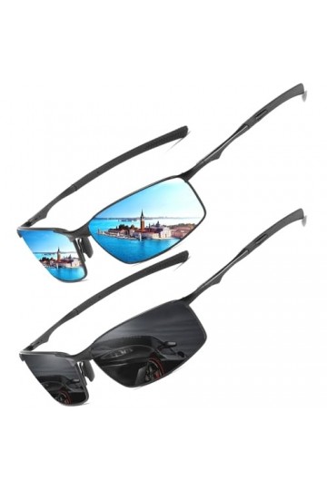 LEDING&BEST Lunettes de soleil Pilote polarisées hommes femmes Extérieur Léger Cadre métallique Pêche Golf Conduite Élégant R
