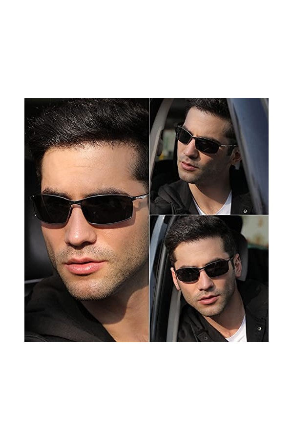 LEDING&BEST Lunettes de soleil Pilote polarisées hommes femmes Extérieur Léger Cadre métallique Pêche Golf Conduite Élégant R