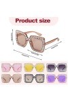 LUTER 6 Paires Lunettes de Soleil Strass, Lunettes de Soleil Strass Femme Mode, Monture Épaisse Lunettes de Soleil en Cristal