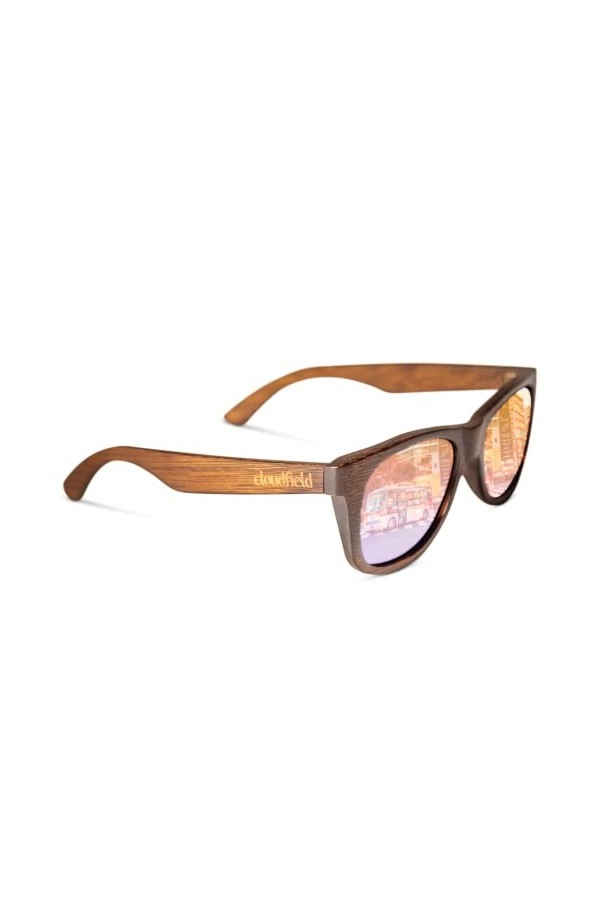 cloudfield Lunettes de soleil en bois polarisées pour hommes et femmes avec lentilles polarisées à 9 couches et double couche