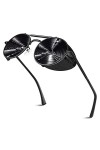 Lunettes de soleil homme et femme,Métal Lunettes UV400 Style Steampunk, Ronde Rétro Lunettes de soleil