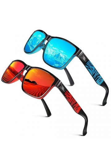 LINVO Lunettes de Soleil Homme Femme Polarisées Lunettes de soleil de Conduite 100% Protection UV Carrés