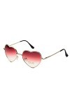 Dollger Lunettes de Soleil Femme Coeur Form Lunettes de Soleil Vintage Thin métal Love Coeur Style Lunettes de Soleil Protect