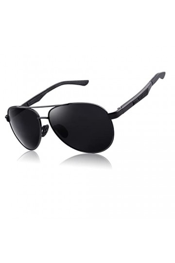 CGID Lunettes de soleil Homme polarisées Pilote, Al-Mg Monture en Métal Aviateur Protection UV400
