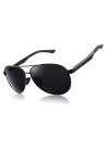 CGID Lunettes de soleil Homme polarisées Pilote, Al-Mg Monture en Métal Aviateur Protection UV400