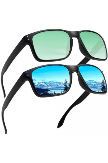 LEDING&BEST Lunettes de Soleil Polarisées pour Homme Femmes Classique ultraléger TR90 Montures lunettes/Pour les sports 100% 