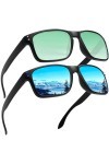 LEDING&BEST Lunettes de Soleil Polarisées pour Homme Femmes Classique ultraléger TR90 Montures lunettes/Pour les sports 100% 