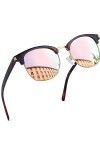 Joopin Mode et Classique Lunettes de Soleil Femme Polarisée Demi-Cerclée et Lunette de Soleil Rose UV400 Effet Miroir pour Vo