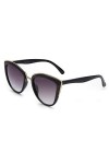 OuShiun Lunettes de soleil vintage œil de chat pour femme - Mode surdimensionnée - Tendance - Style classique - Protection UV