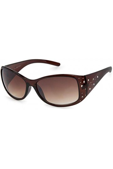 styleBREAKER Lunettes de soleil papillon pour dames avec strass et dégradé, forme papillon 09020055, couleur:Monture marron /