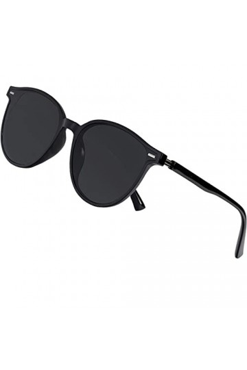 Arjien Lunettes de soleil polarisées rétro rondes pour homme et femme Protection UV400 Vintage Lunettes de soleil pour condui