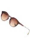 ATTCL Lunettes de soleil polarisées rondes classiques pour femmes Lunettes de soleil rétro UV400 C4 ClearBrown+brown