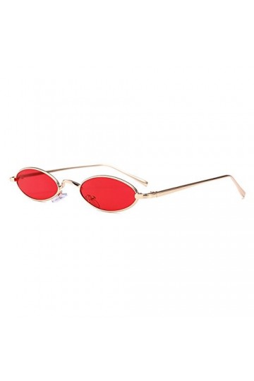 Mxssi Small ovale lunettes de soleil pour hommes femmes Retro Metal Frame jaune rouge Vintage lunettes de soleil C1
