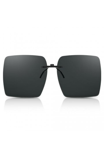 Goiteia Lunettes de soleil polarisées à clipser pour homme et femme, coupe compacte, Gris charbon , 62*52mm